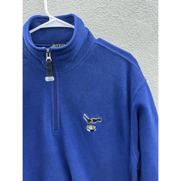 Antigua Mens Sweatshirt Size Medium Fleece Blue 1/4 Zip Footwashing Embroidered - Picture 2 of 11